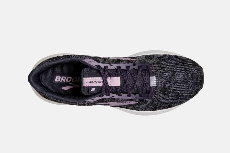 Brooks Israel Launch 8 Road Running Shoes Womens - Black/Purple - YFN-385416